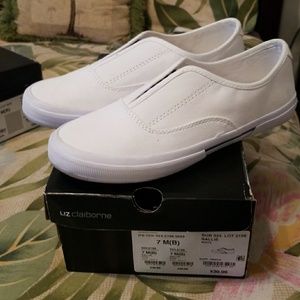 Liz Claiborne White Canvas Sneakers